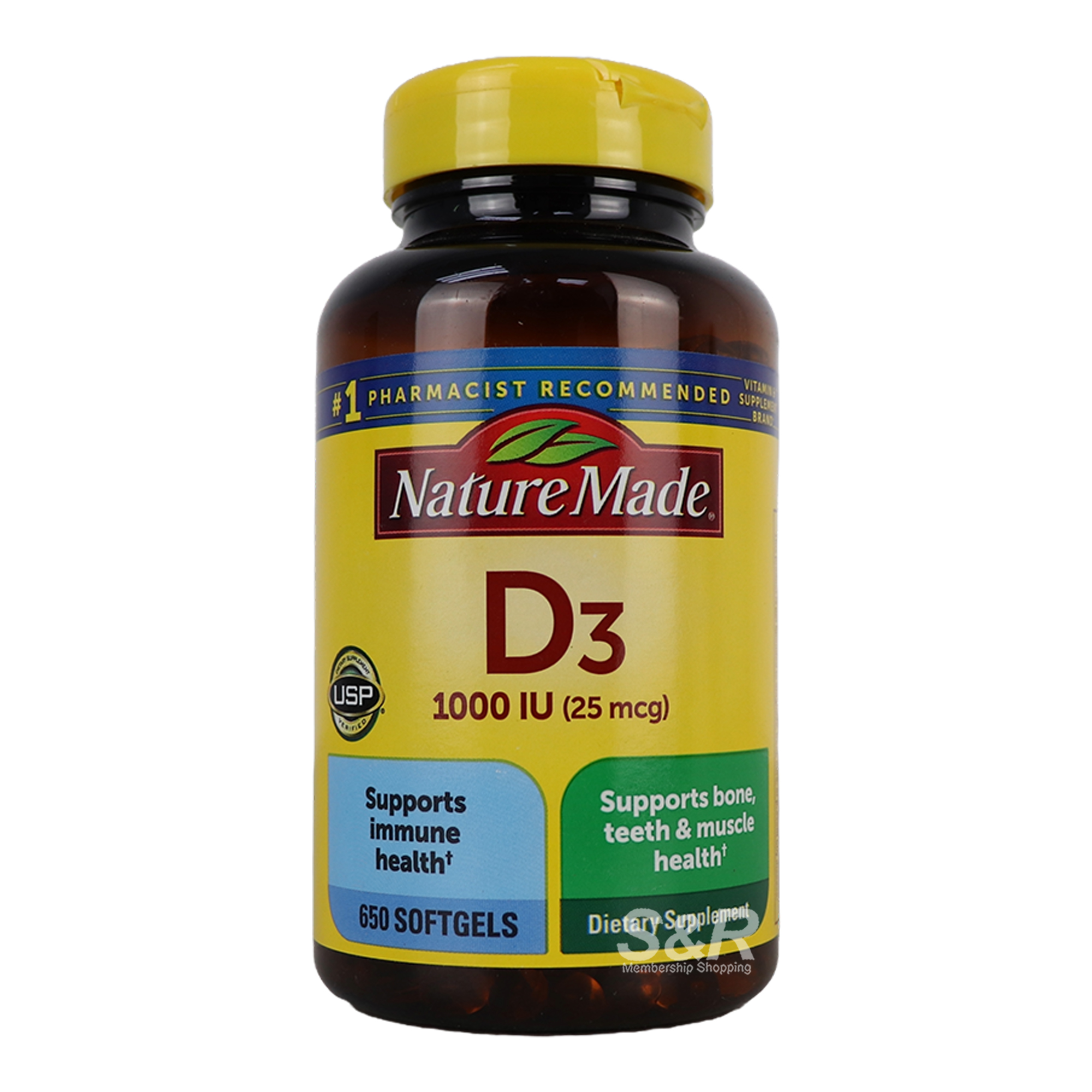 Nature Made Vitamin D3 25mcg 650softgetls